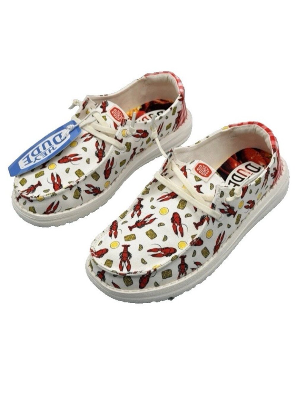 Hey Dude Wendy Women's Size 9 Shoes Crawfish Boil Cajun Novelty Seafood Boil - Picture 1 of 8